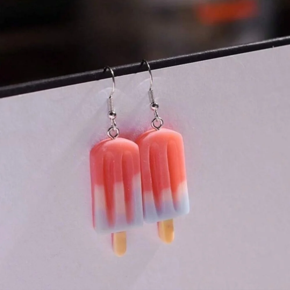 Red, White, Blue Popsicle Summer Womens Dangle‎ Earrings